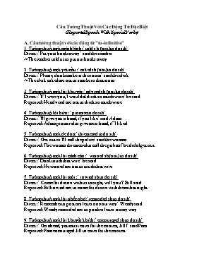 Bài tập về Câu tường thuật với các động từ đặc biệt (Reported speech with special verbs)